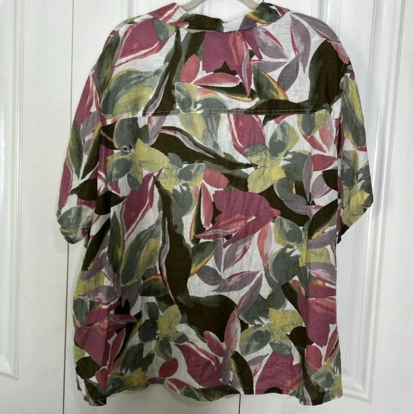 TAHARI 100% Linen Button Down Shirt - Picture 5 of 6